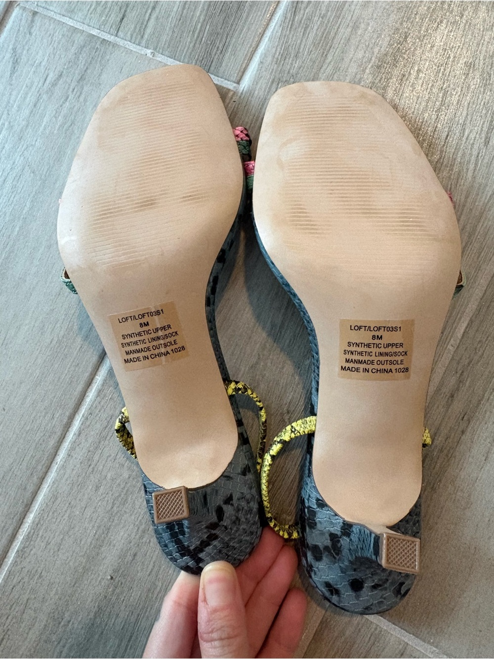 Steve Madden Loft Multi Color Snake Strappy Kitten Heels Size 8M - Picture 3 of 6